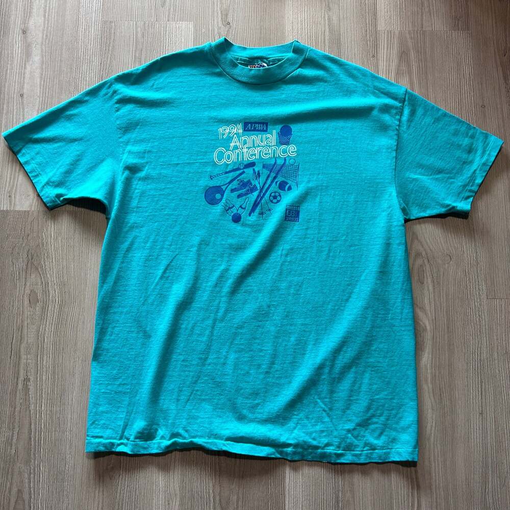 Vintage 1994 APWA American Public Annual Conference Teal Blue Tee Shirt Sz XL